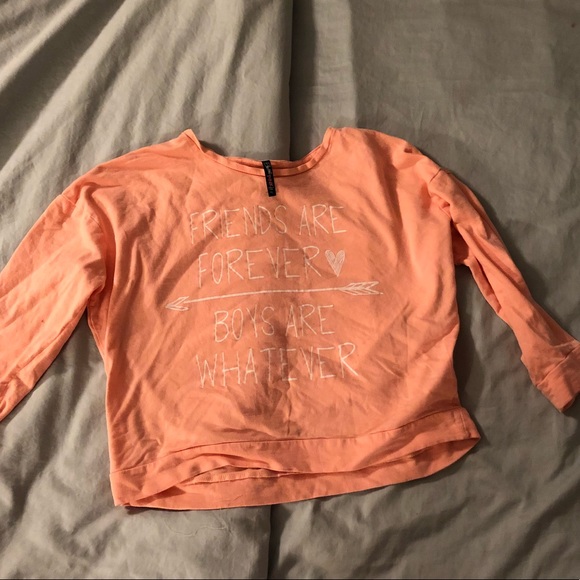Girls XL long sleeve novelty crop tee - Picture 1 of 5